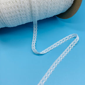 White 3/8" Baby Lace 100% Polyester - 24 Yards
