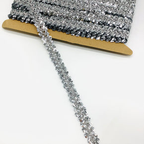 Silver 3/4" Mini Sequin Galloon - 12 Yards