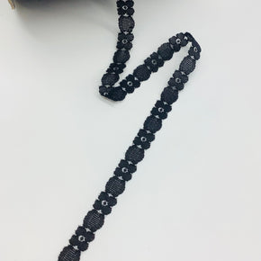 Black 5/8" Daisy Galloon - 18 Yards