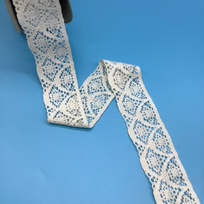 Lt. Beige 2-1/8" 100% Cotton Lever Lace - 8 Yards