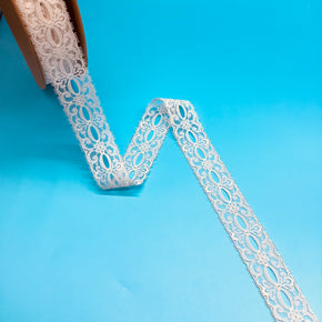 Natural 1-1/2" Beading Galloon with Pico Edges - 12 Yards