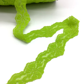 Tropical Green 1-1/2" Stretch Lace - 12 Yards