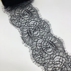 Black 6-1/2" Soft & Silky Eyelash Lace - 5 Yards