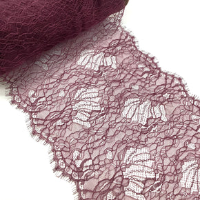 Wine 12" Eyelash Lace Galloon - 5 Yards