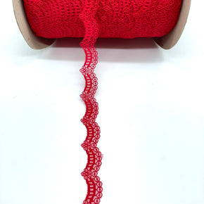 Red 5/8" Slip Border Lace - 18 Yards
