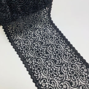 Black 7" Lace Galloon - 6 Yards