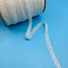 Off White 1/2" Vintage 100% Cotton Lever Lace - 12 Yards