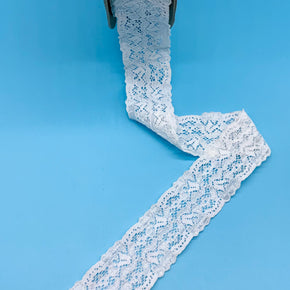 White 1-1/2" Stretch Lace - 12 Yards