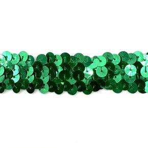 Kelly 7/8" (22 mm) 1-Row Stretch Sequin Trim – 12 Yards | Elastic Glitter Sewing Trim for Costumes, Crafts & Décor