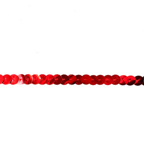 Red 3/8" (10 mm) Single Row Jumbo  Sequin Trim – 10 Yards | Glitter Sewing Trim for Costumes, Crafts & Décor