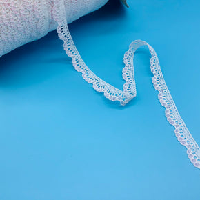 White/Pink 1/2" Baby Lace - 18 Yards