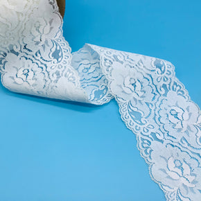 Off White 4-1/4" Floral Lace Galloon - 8 Yards