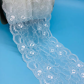 White 5-3/4" Raschel Lace with Intricate Floral & Scrollwork - 8 Yards
