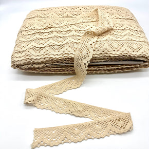 Natural  1-1/2″ (3.81 cm) Cotton Cluny Lace – 12 Yards (Vintage Style)
