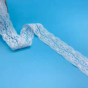 White 2" Corded Lace Galloon - 8 Yards