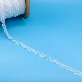 White 3/8" Baby Lace Edge - 18 Yards