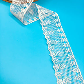 Natural 2-1/2" Geometric Lace Edge - 12 Yards