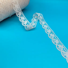 Natural 1-1/4" Floral Lace Edge - 12 Yards