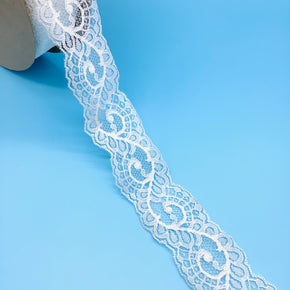 White 2-1/4" Scrolling Vine Lace - 12 Yards