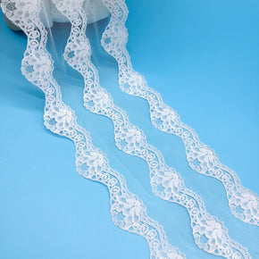 White 6" Triple Tier Lace - 12 Yards