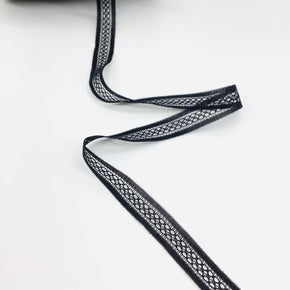 Black 3/4" Lace Ribbon Insert - 15 Yards