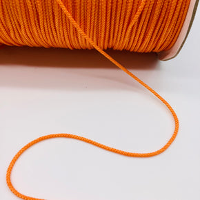 Light Orange 2mm Decorative Nylon Round Braid - 50 Yards