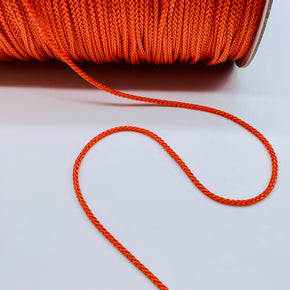 Orange 2mm Decorative Nylon Round Braid - 50 Yards