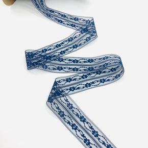 Navy 1-1/2" Double Row Floral Insert - 18 Yards