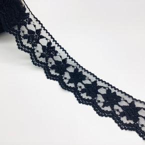 Black 2-1/2" Lace Edge - 12 Yards