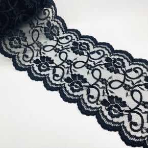 Black 7-1/2" Lace Galloon - 6 Yards