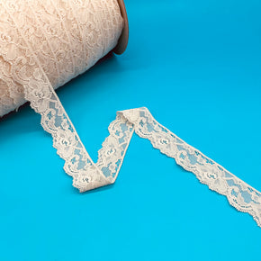 Ivory 1-1/4" Stretch Lace - 10 Yards