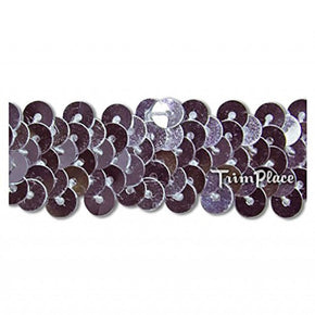 SILVER 7/8 INCH (2 ROW) STRETCH SEQUIN