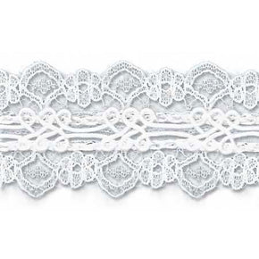 WHITE 1 INCH LACE GALLOON
