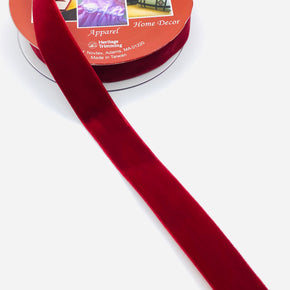 Burgundy 1" Velvet Ribbon