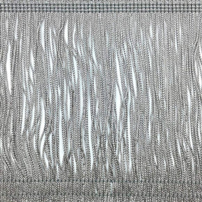 Trimplace Gray 6" Rayon Chainette Fringe