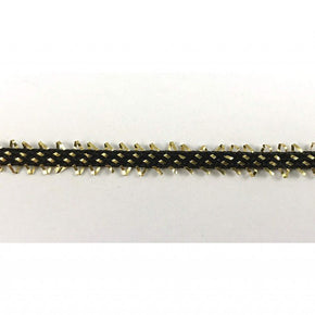 Trimplace 1/4" Black/Gold Metallic Pico Edge Braid