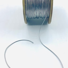 Silver Metallic 1/16" Braided Cord - 144 Yards