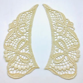 Natural Venice Lace Collar (8" High X 3" Wide) - 3 Pairs
