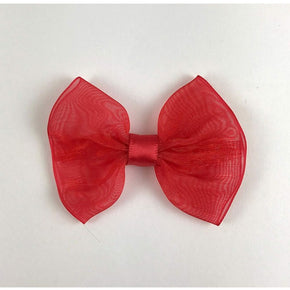 Trimplace Red Chiffon Bow with Satin Ribbon Center - 2 3/4" Wide x 2" High