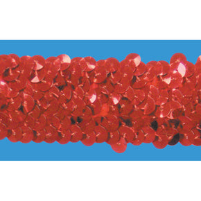 RED 1-1/4 INCH (3 ROW) STRETCH SEQUIN-NEW!!!! LOW PRICE