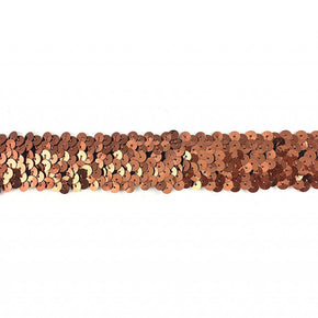 Trimplace Brown 1-1/4 Inch Stretch Sequin - 3 Row