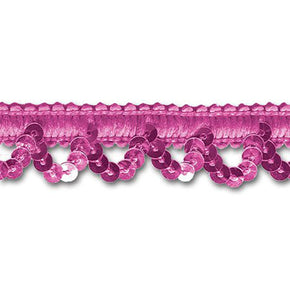 CANDY PINK 5/8 INCH SEQUIN STRETCH LOOP