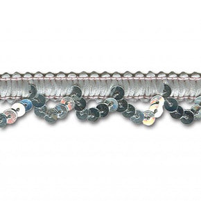 SILVER 5/8 INCH STRETCH SEQUIN LOOP