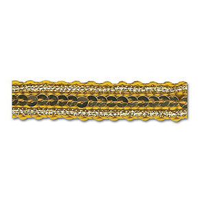 GOLD / GOLD / GOLD 1/2 INCH SEQUIN TRIM