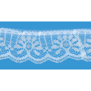 White 1 Inch Iridescent Vertical Lace