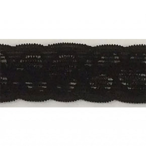 BLACK 1/2" STRETCH LACE GALLOON