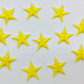 Yellow 5/8" Star Iron-on Embroidered Applique
