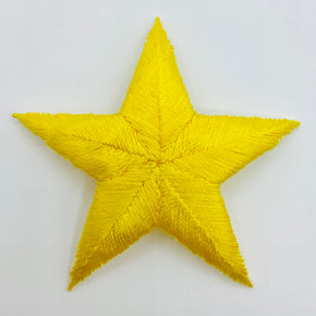 Yellow 2-3/4" Star Iron-on Embroidered Applique