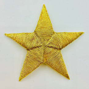 Gold Metallic 2" Star Iron-on Embroidered Applique