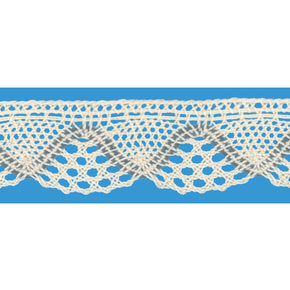 NATURAL/WILLIAMSBURG BLUE1-1/4"  CLUNY LACE